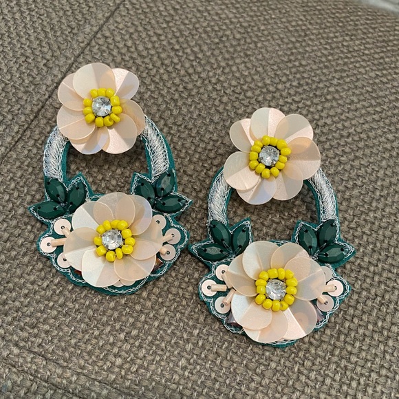 Jewelry - Large Flower Statement Earrings